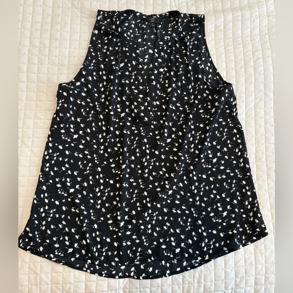 J.Crew Floral Split-neck Tank